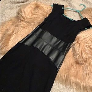 CALVIN KLEIN Black Leather Dress (Sz 6)